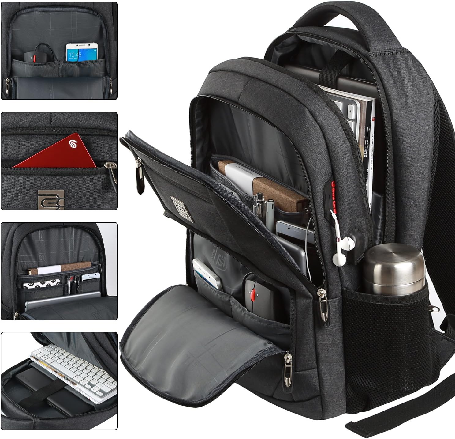 Anti-Theft Slim Laptop Backpack with USB Port for Secure Daily Travel