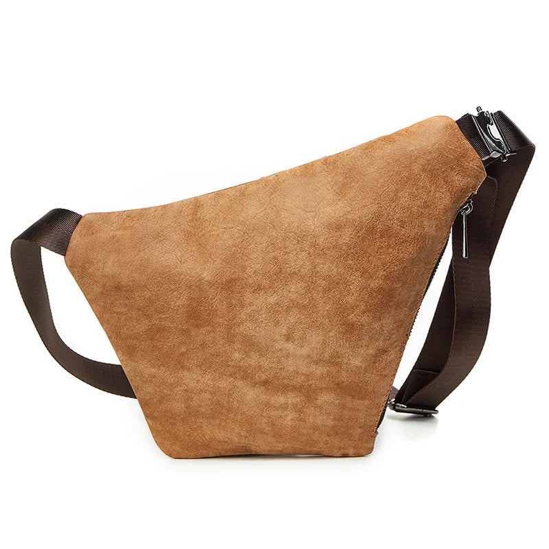 Men's Urban Geometric Leather Crossbody Bag