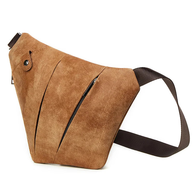 Men's Urban Geometric Leather Crossbody Bag