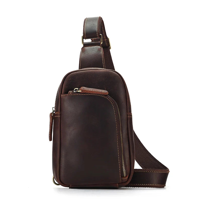 Olive | Men's Heritage Travel Leather Crossbody Bag