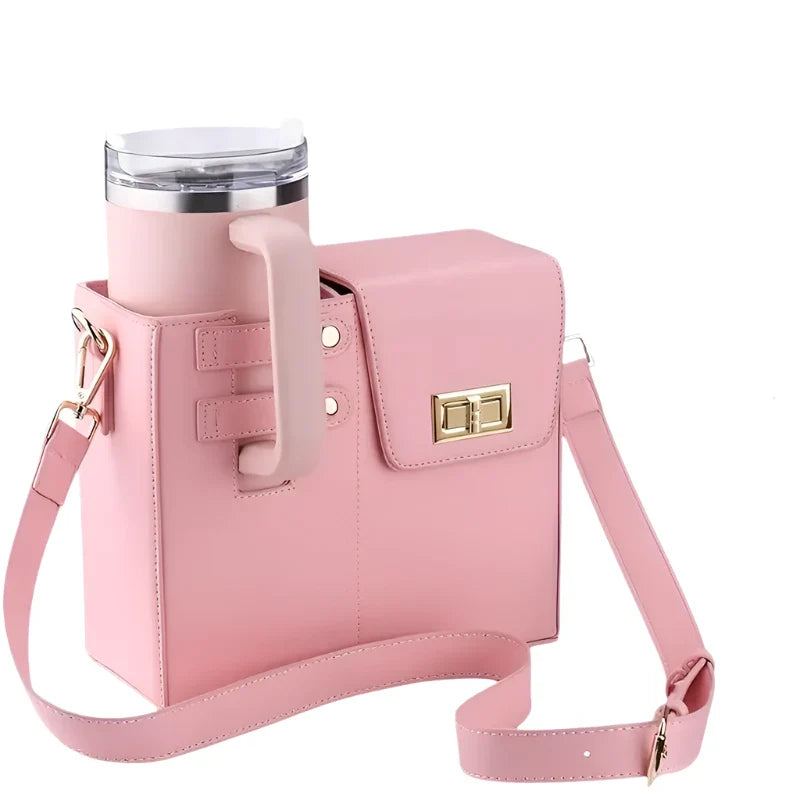Anne | Women's PU Leather Crossbody Messenger Water Cup Holder Bag