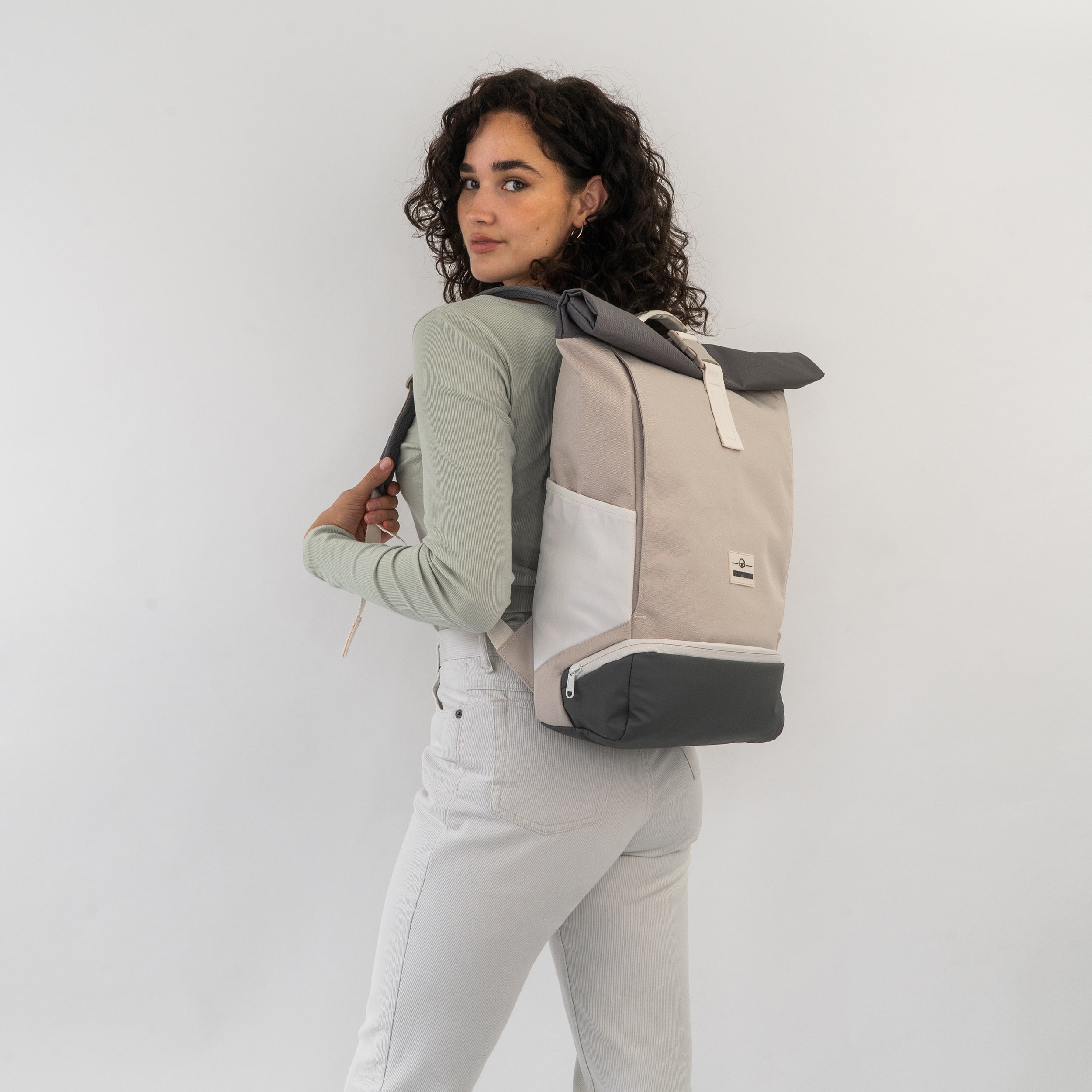 Versatile Roll Top Backpack for Work Travel with 16 Inch Laptop Fit