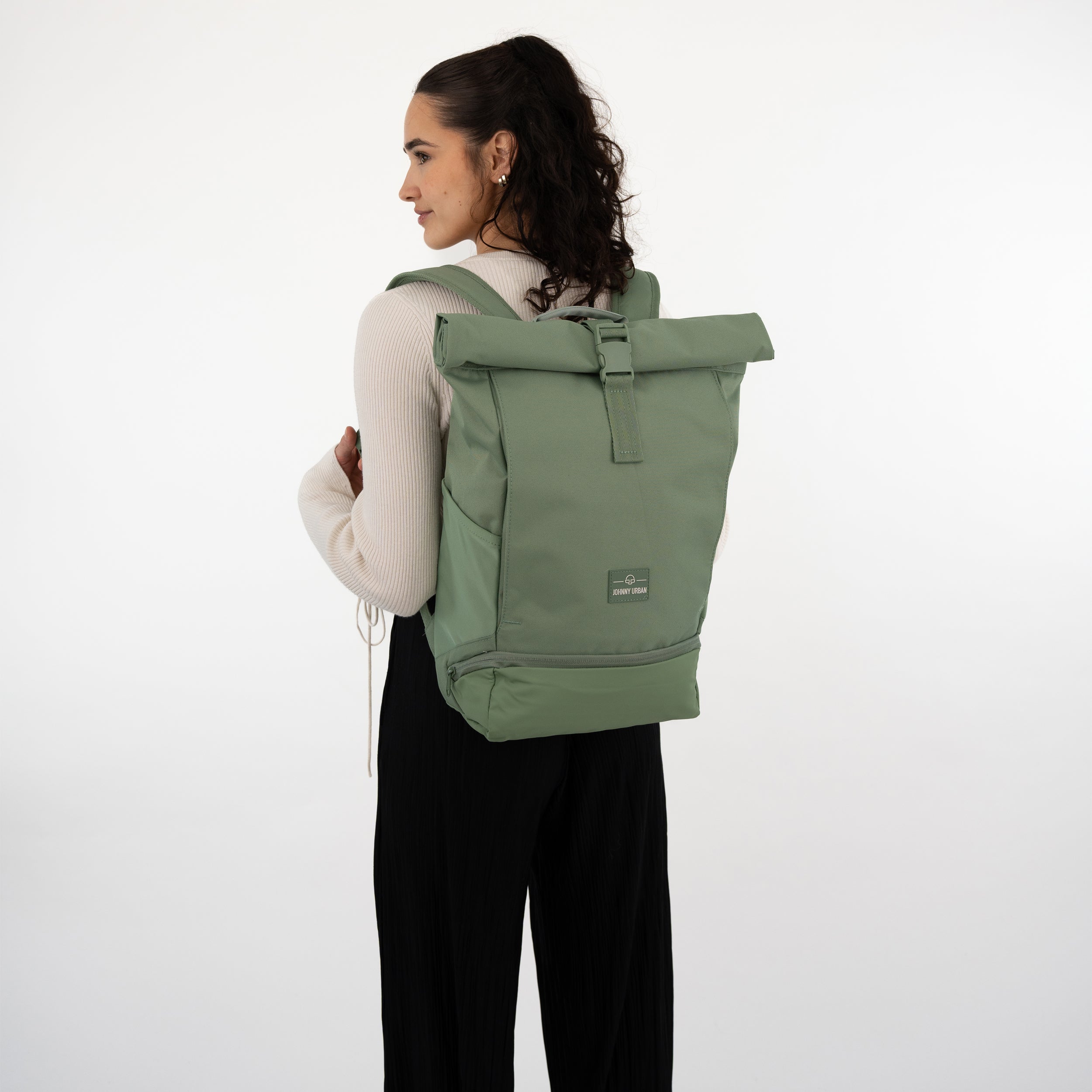 Versatile Roll Top Backpack for Work Travel with 16 Inch Laptop Fit