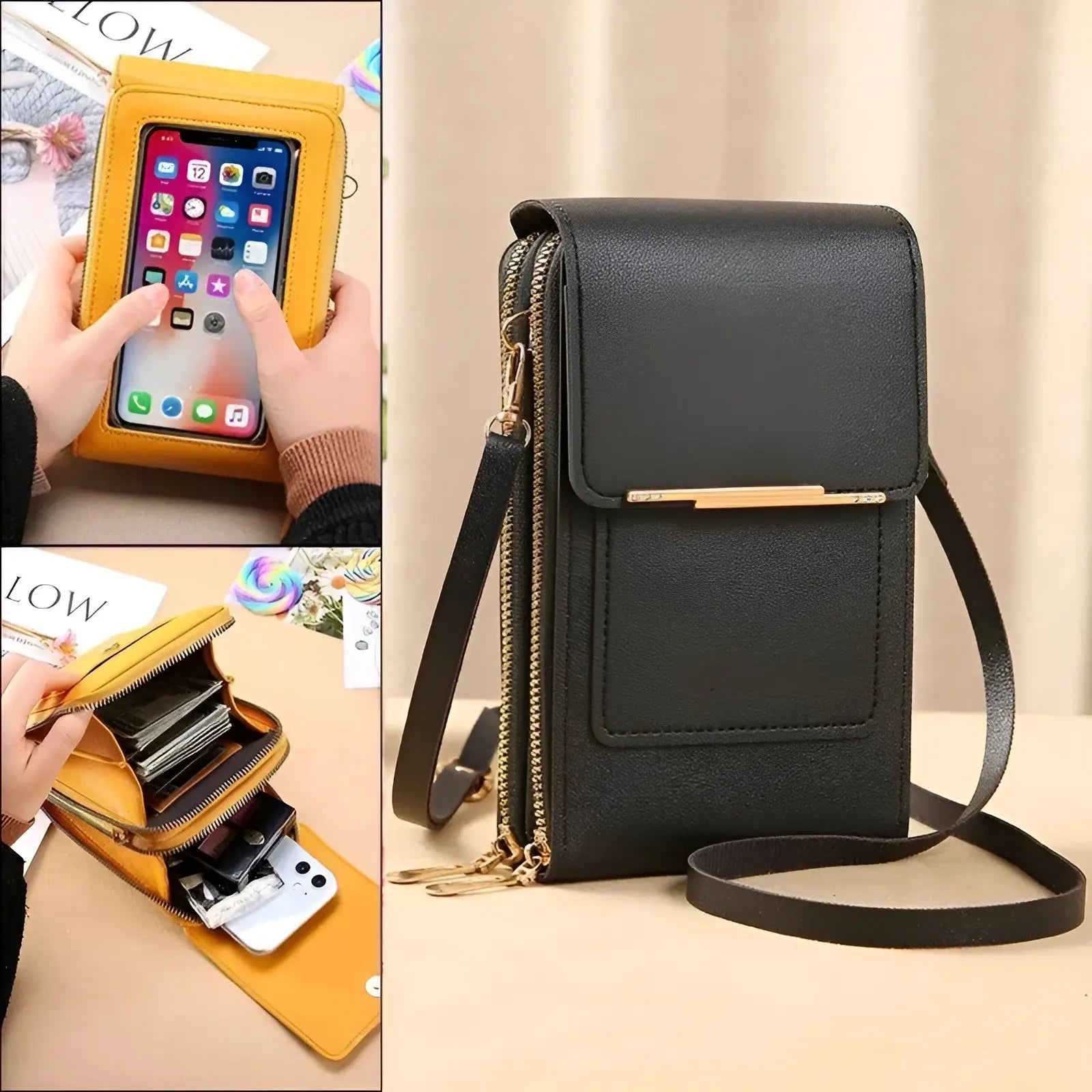 Compact Anti-Theft Shoulder Bag with RFID and Organised Storage