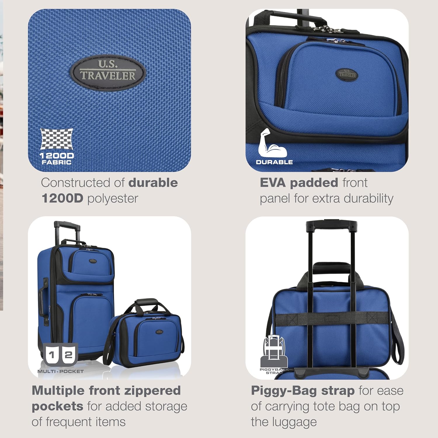Lightweight 2-Piece Carry-On Travel Set With Expandable Design