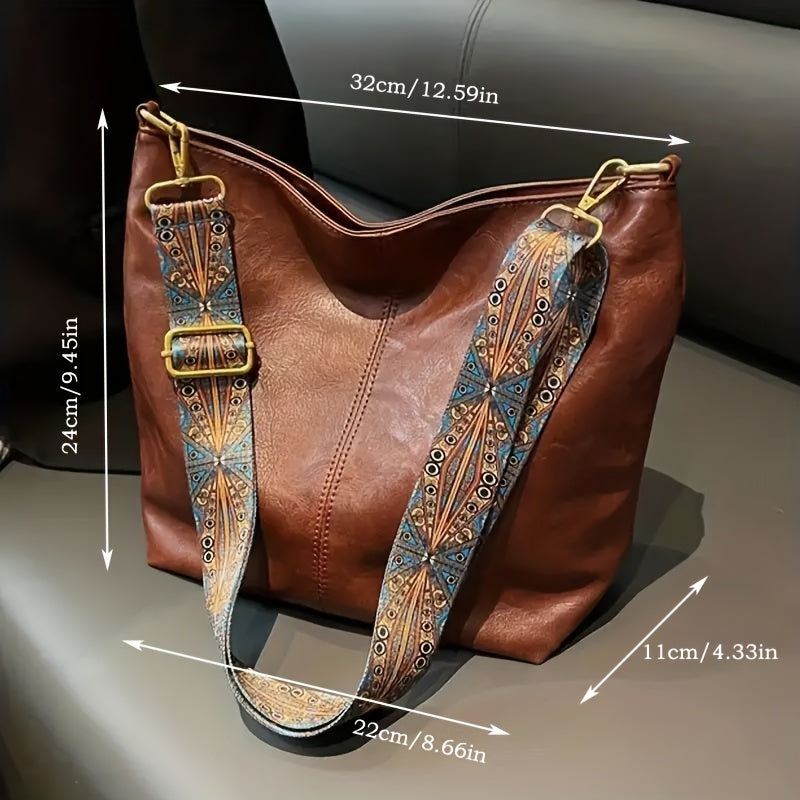 Women's Waterproof Retro Pattern Handbag with Adjustable Strap Daily Style