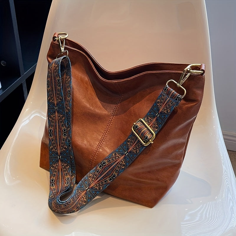 Women's Waterproof Retro Pattern Handbag with Adjustable Strap Daily Style