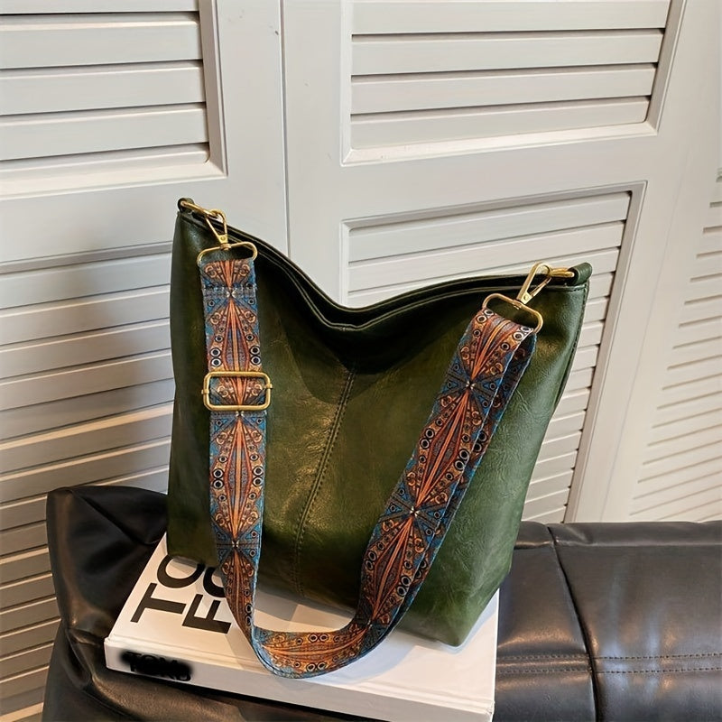Women's Waterproof Retro Pattern Handbag with Adjustable Strap Daily Style