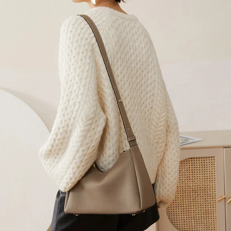 Women's Versatile Pebbled Leather Crossbody