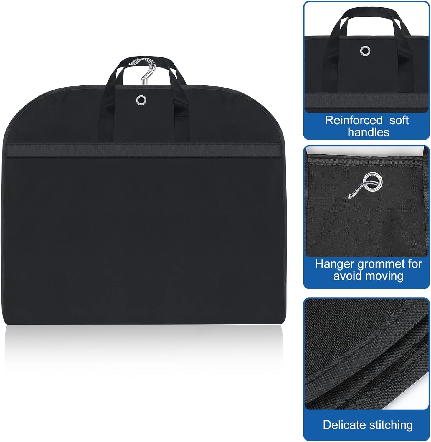 Travel Garment Bag with Extra Capacity, Clear Window and Accessory Pockets
